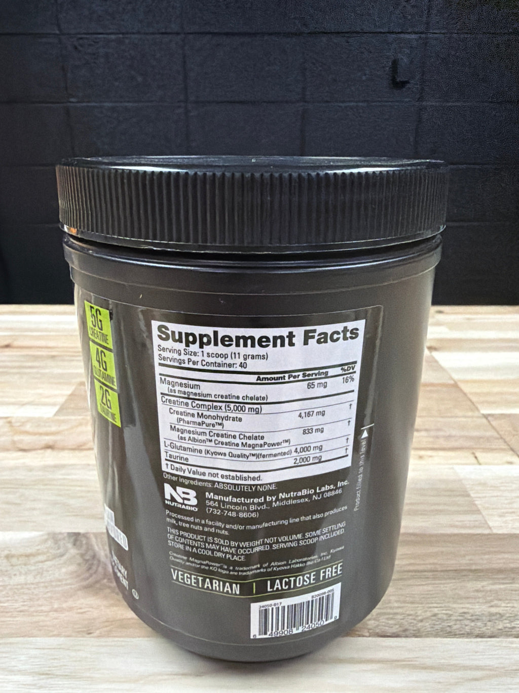 NutraBio CGT MAX - Creatine Glutamine Taurine Complex