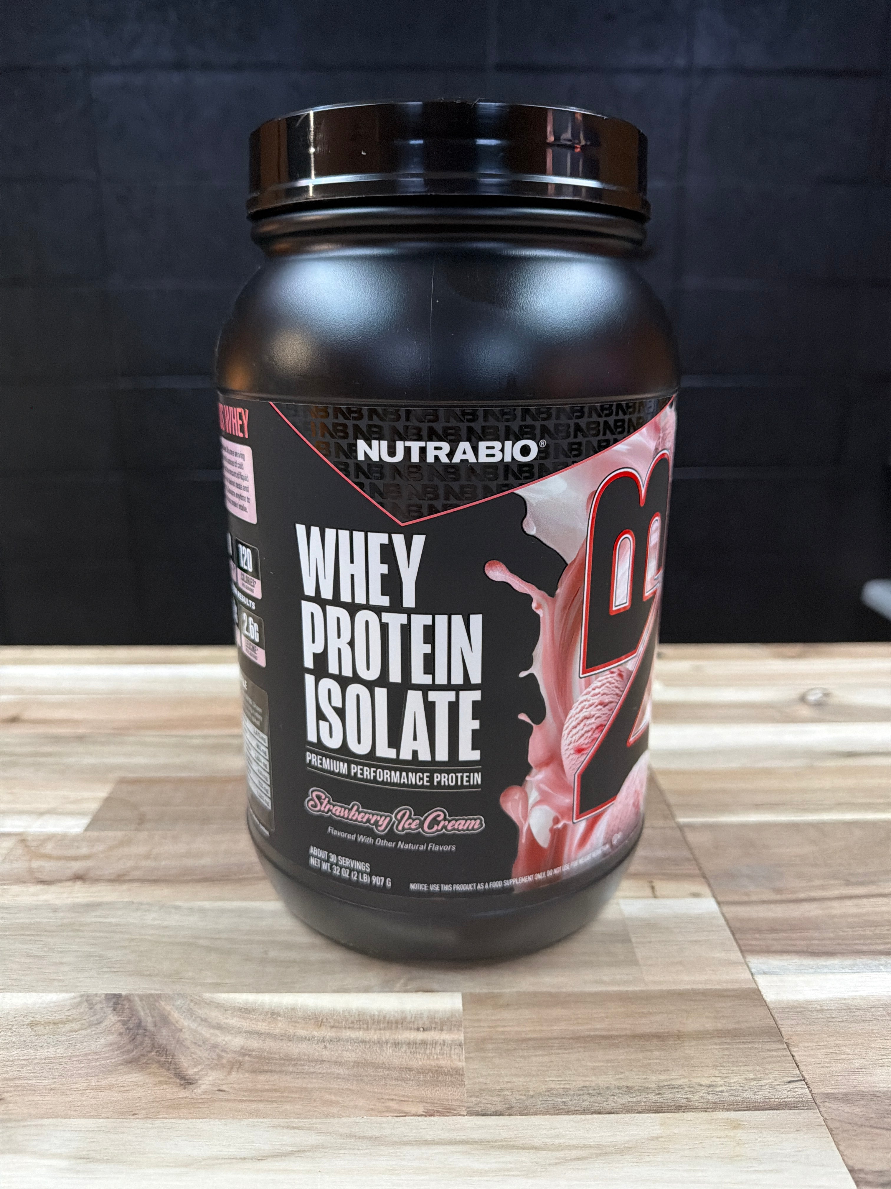 NutraBio Whey Protein Isolate - Strawberry Ice Cream