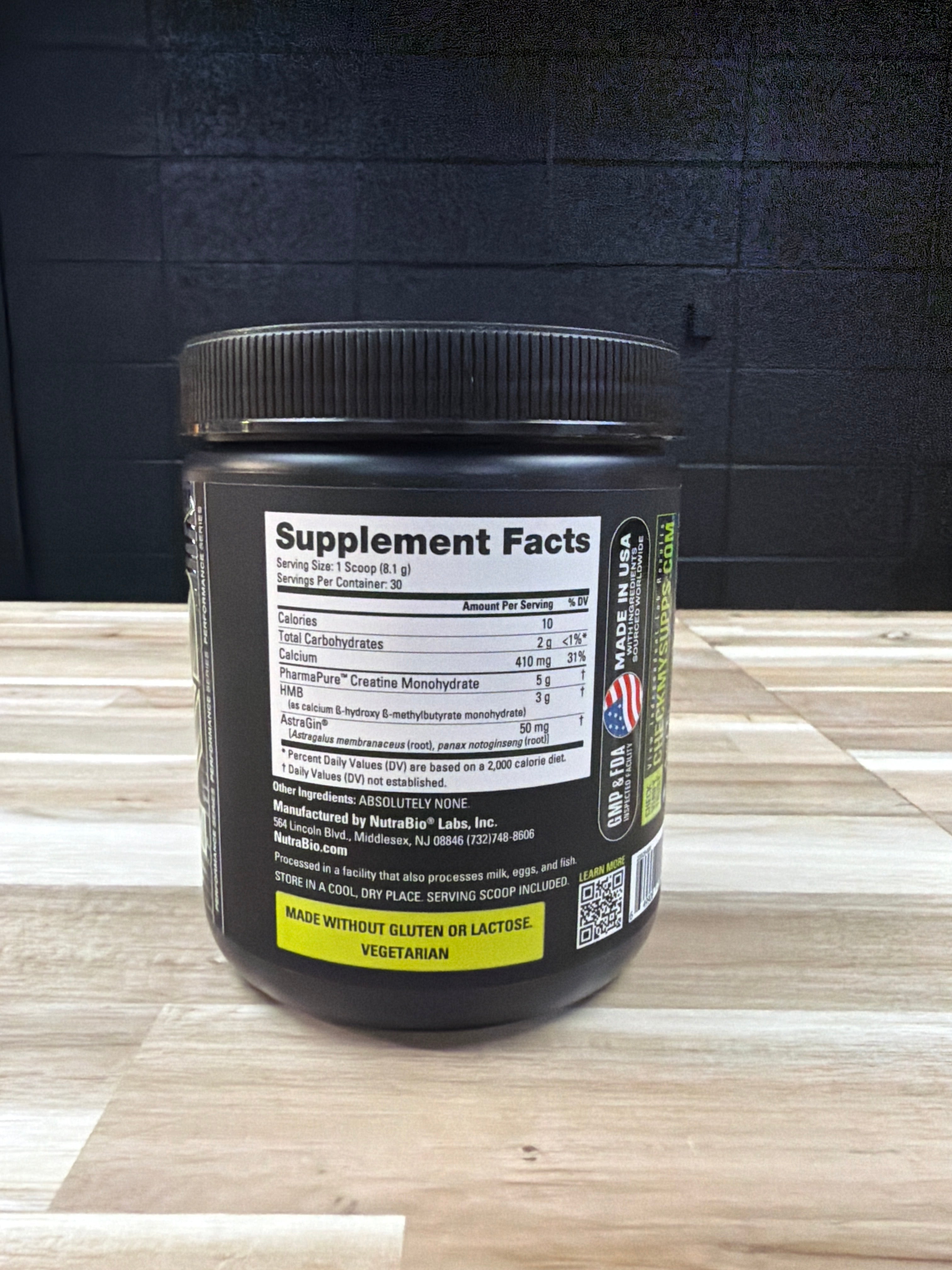 NutraBio Creatine + HMB - Muscle Strength & Recovery