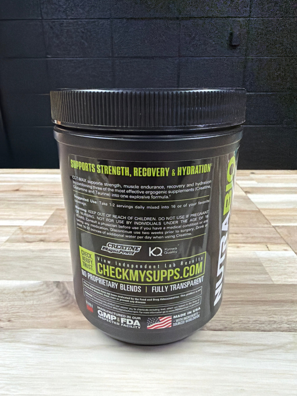 NutraBio CGT MAX - Creatine Glutamine Taurine Complex