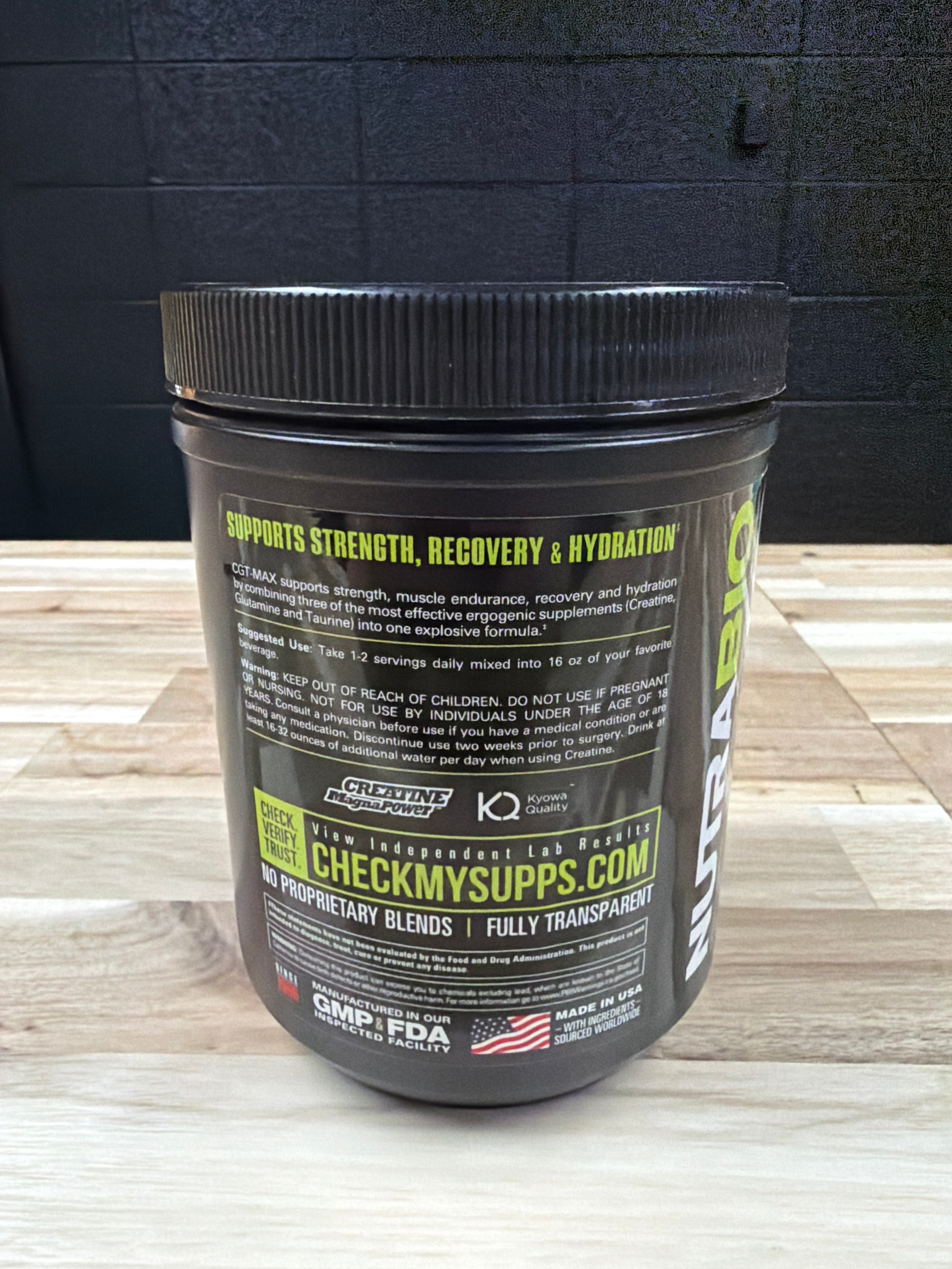 NutraBio CGT MAX - Creatine Glutamine Taurine Complex