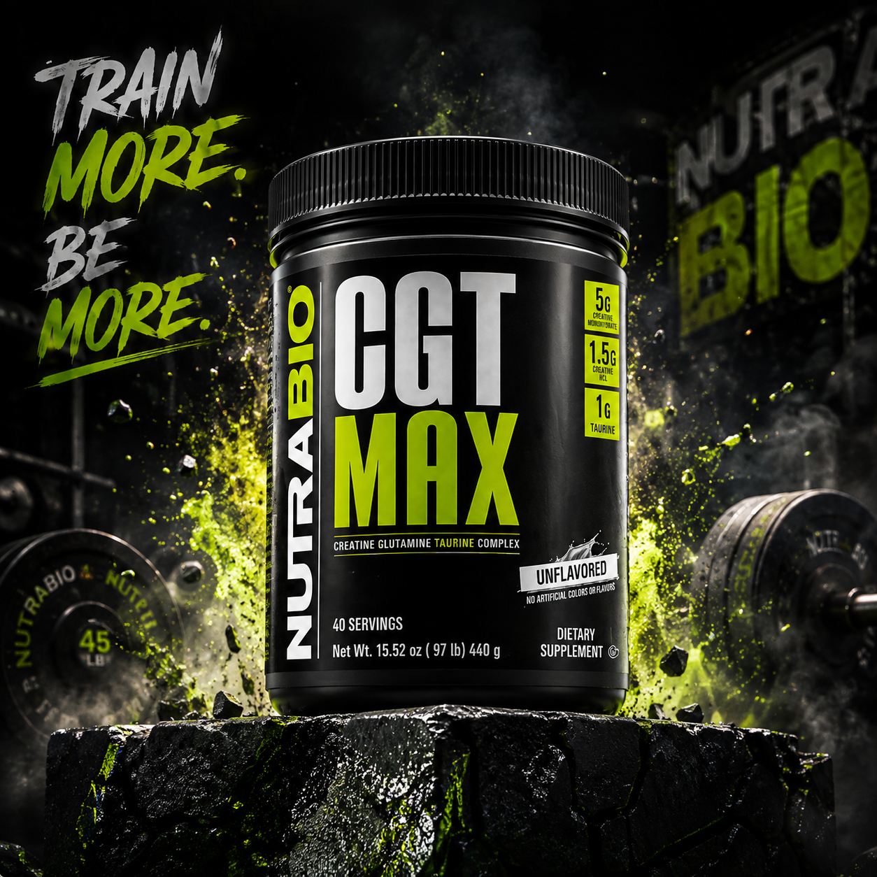 NutraBio CGT MAX - Creatine Glutamine Taurine Complex