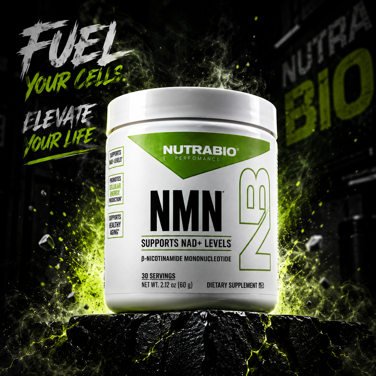 NutraBio NMN - β-Nicotinamide Mononucleotide
