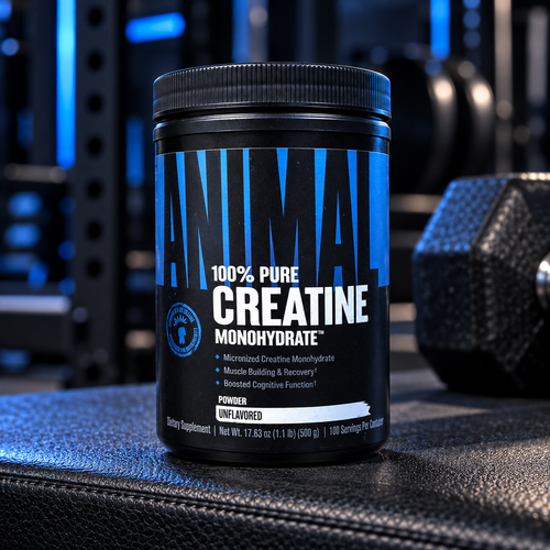 Animal 100% Pure Creatine Monohydrate Unflavored in a gym lifestyle setting